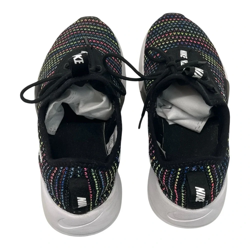 Nike Girls Ashin Modern Black Rainbow Knit Sneakers Athletic Shoes Youth 4.5
